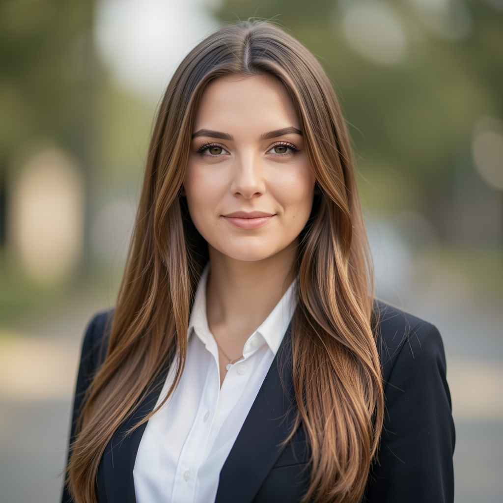 Portret novinarke Ive Kovač, mlada žena s dugom kosom u profesionalnom okruženju